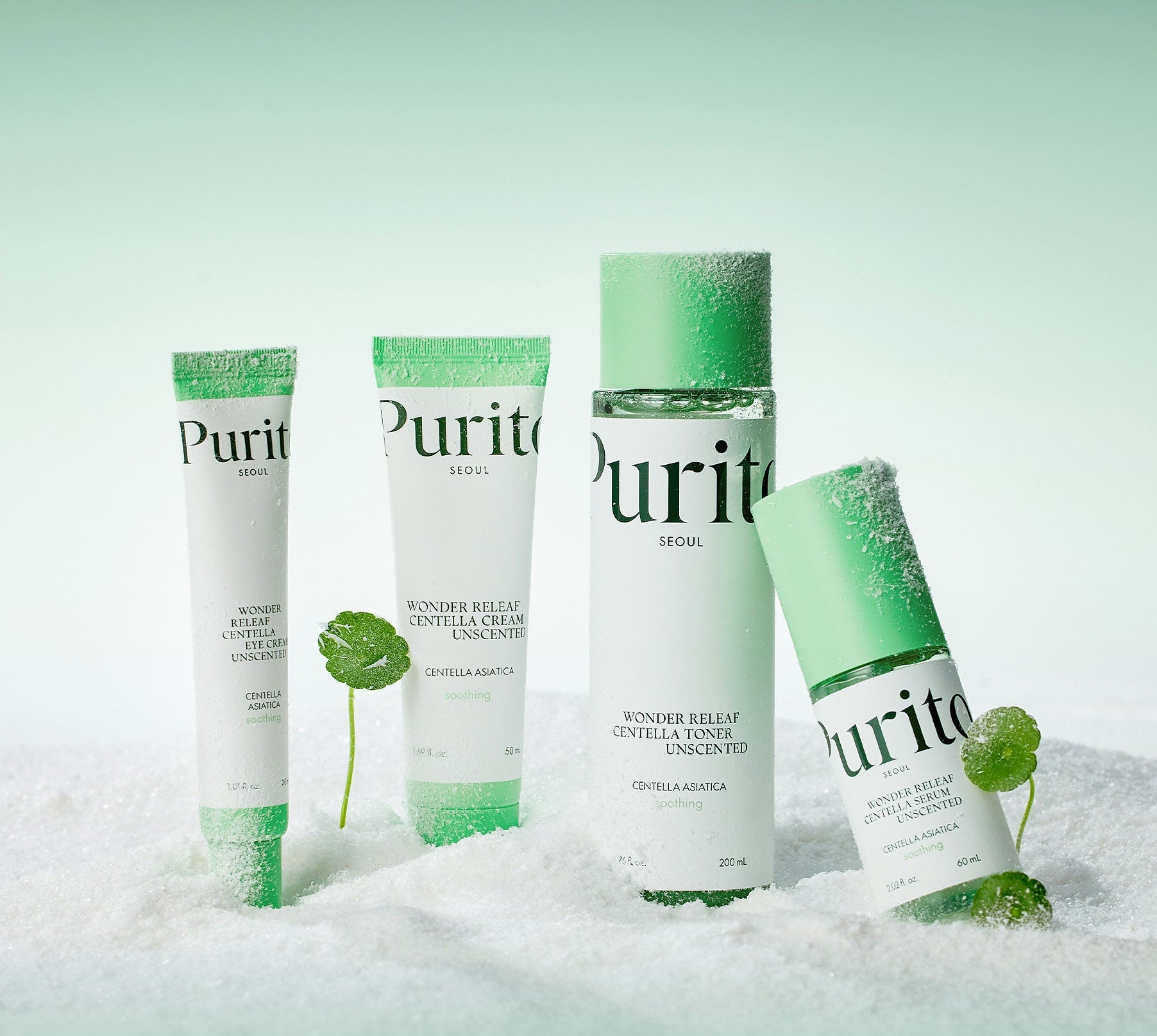 purito wonder releaf koleksiyonu yatıştırıcı krem tonik serum ve göz kremi